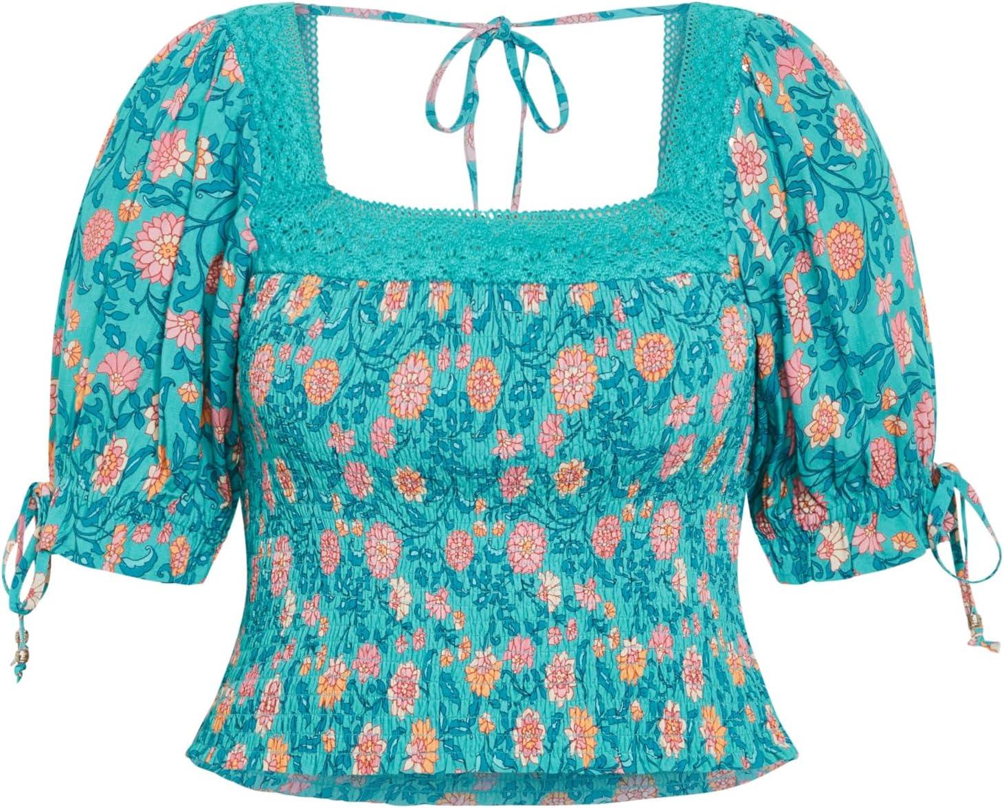 image:imageCity Chic Womens Plus Size Aurora Print TopTurquoise