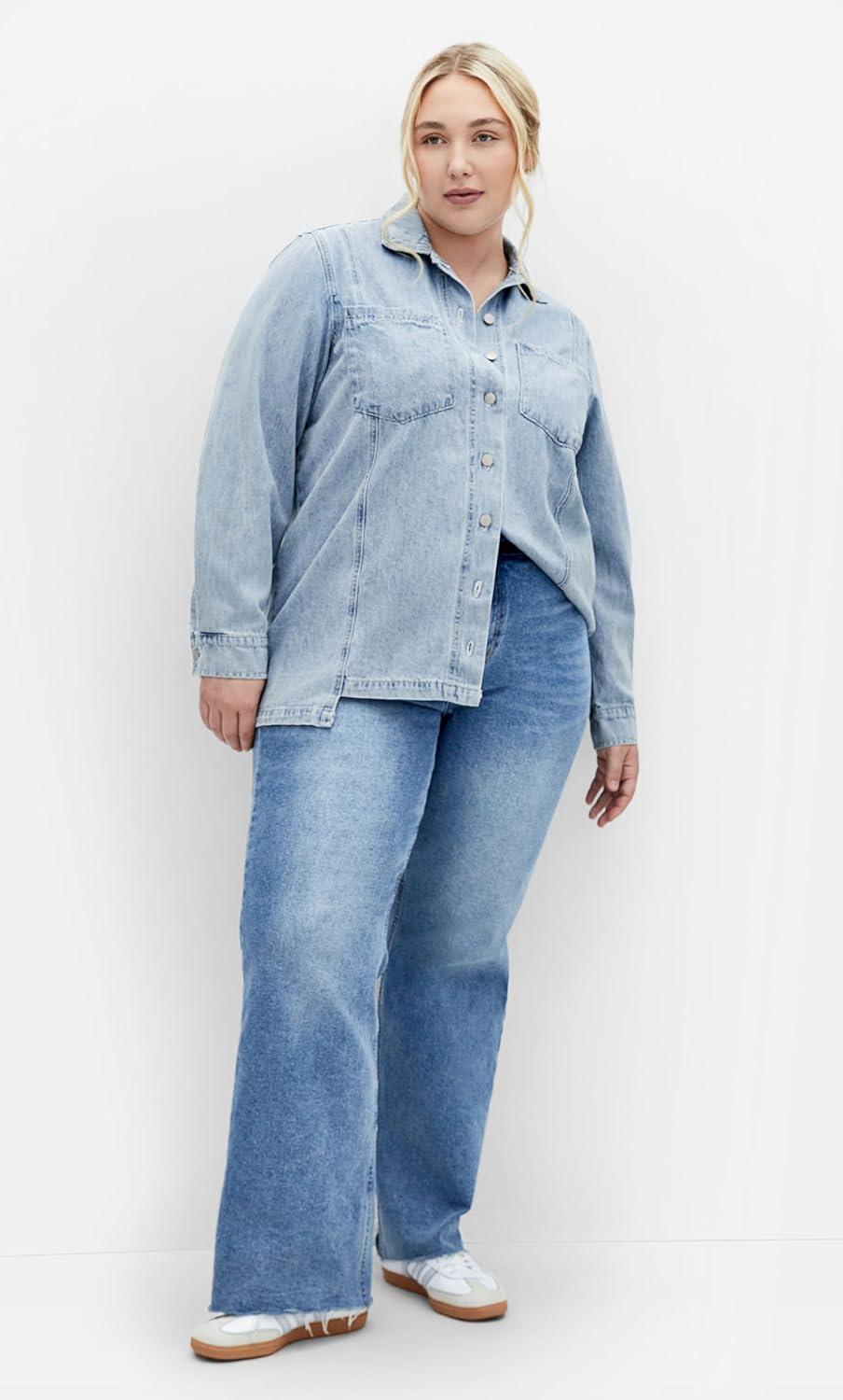 image:imageCity Chic Womens Plus Size Shirt Liv DenimDenim Mid