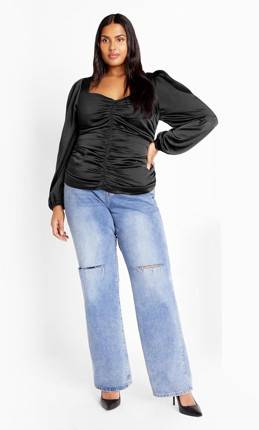 image:imageCity Chic Womens Plus Size Top SiennaBlack