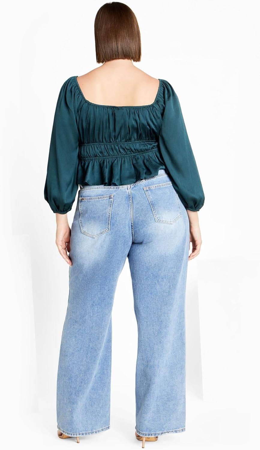 image:imageCity Chic Womens Plus Size Yasmine TopPeacock