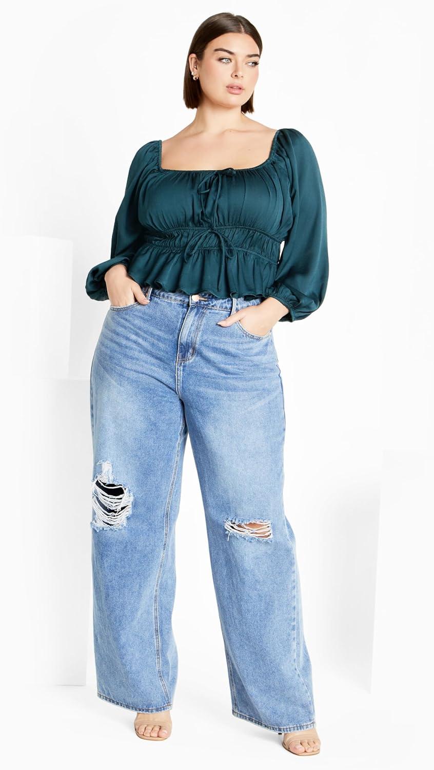 image:imageCity Chic Womens Plus Size Yasmine TopPeacock