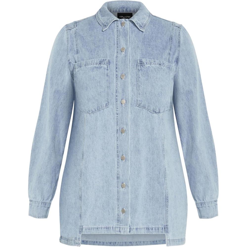 image:imageCity Chic Womens Plus Size Shirt  Liv DenimDenim Mid