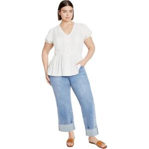 City Chic Plus Size Top, Laila Top(Ivory)