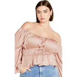City Chic Women’s Plus Size Yasmine Top(Rose Gold)