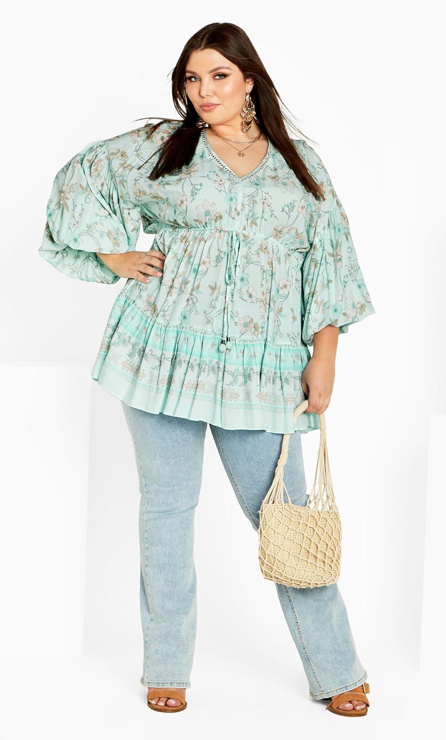 image:imageCity Chic Plus Size Tunic Spirited Floral Tunic