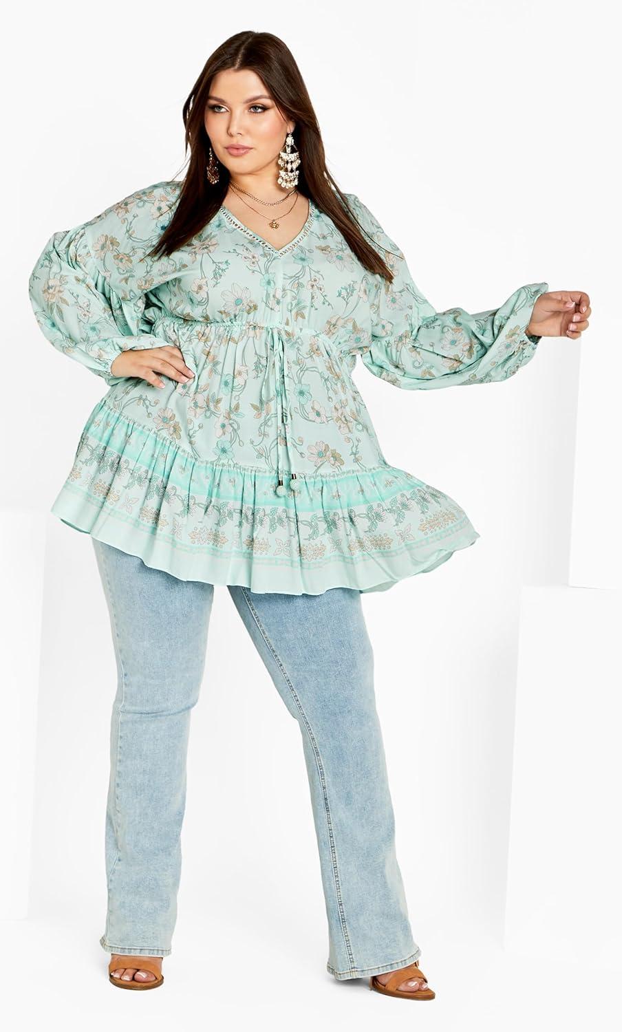 image:imageCity Chic Plus Size Tunic Spirited Floral Tunic
