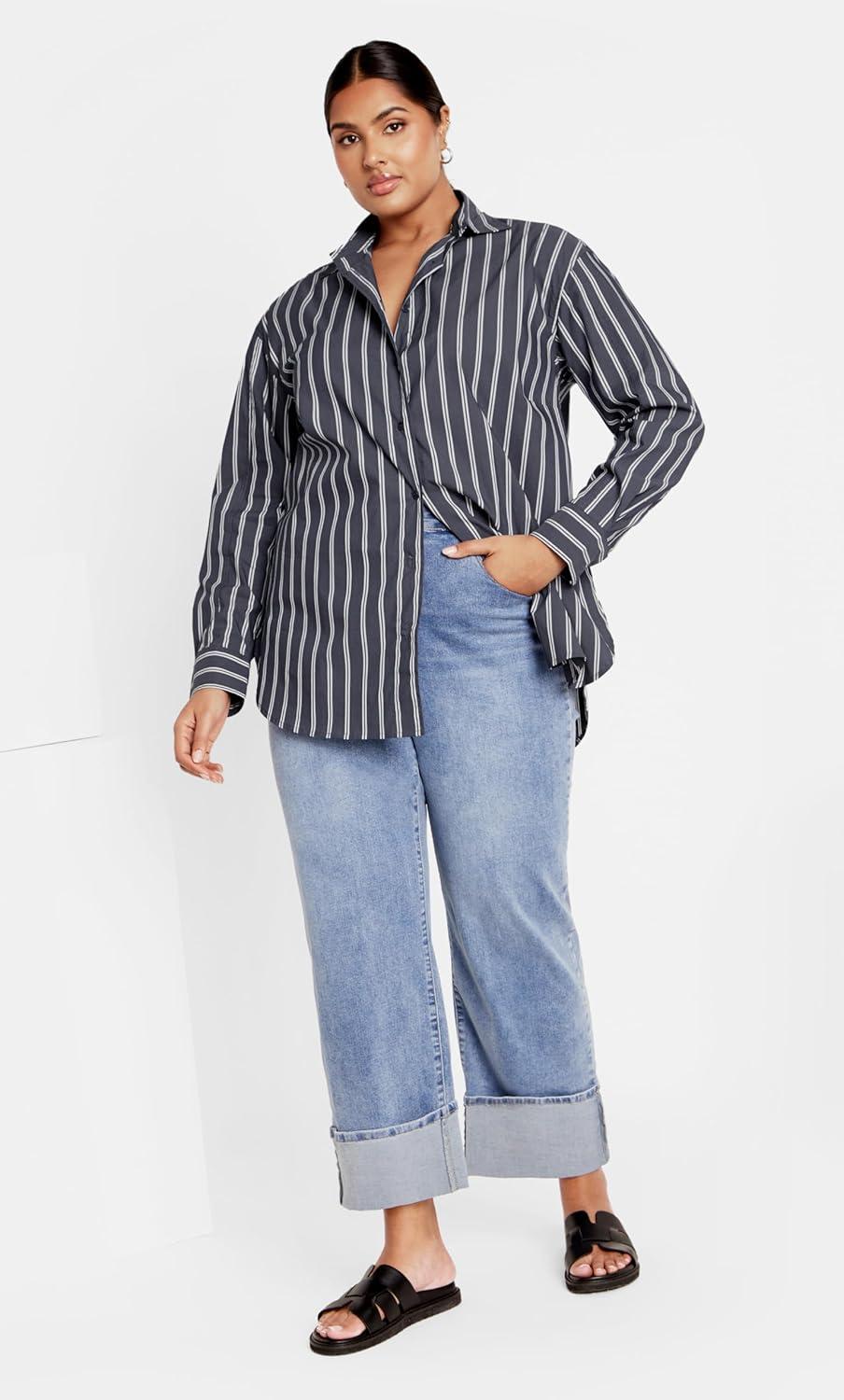 image:imageCity Chic Womens Plus Size Shirt CelineNavy