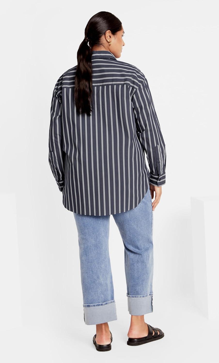 image:imageCity Chic Womens Plus Size Shirt CelineNavy