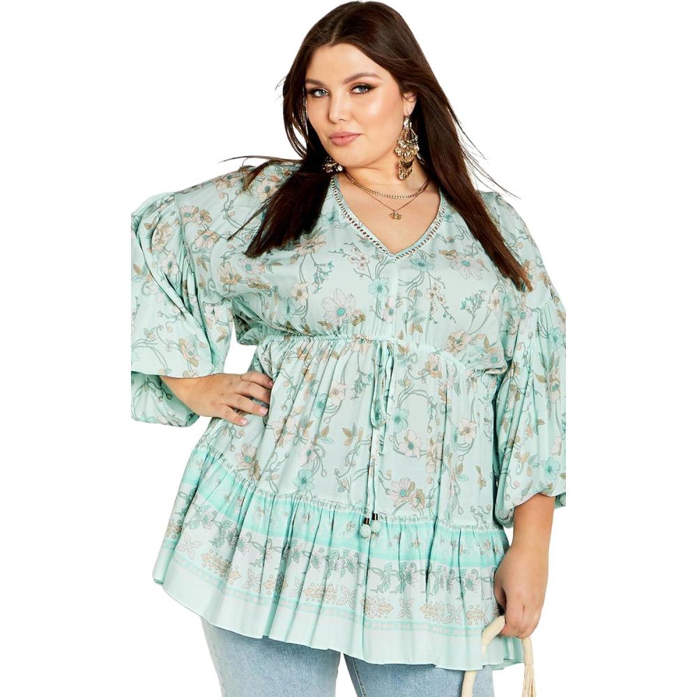 image:imageCity Chic Plus Size Tunic Spirited Floral Tunic