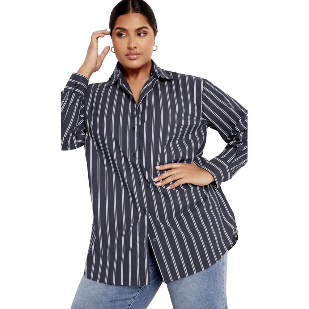 image:imageCity Chic Womens Plus Size Shirt  CelineNavy