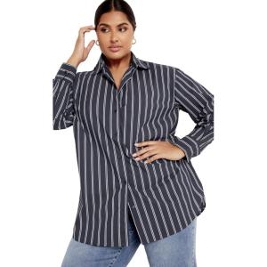 City Chic Women’s Plus Size Shirt – Celine(Navy)