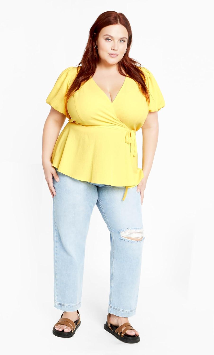 image:imageCity Chic Womens Plus Size Christa TopButtercup