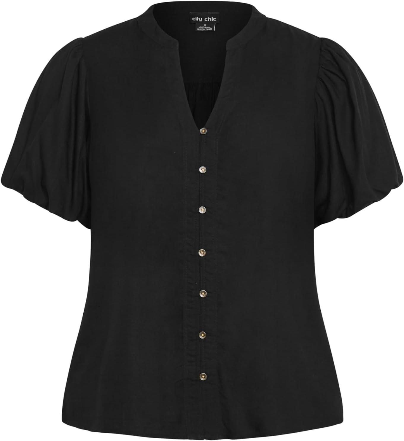 image:imageCity Chic Womens Plus Size Georgia ShirtBlack
