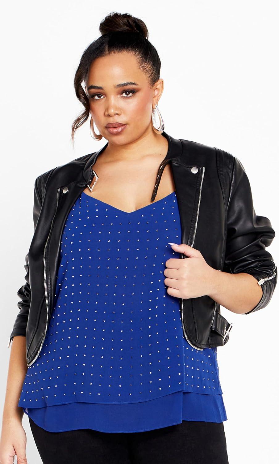 image:imageCity Chic Womens Plus Size Strappy Nail TopLapis