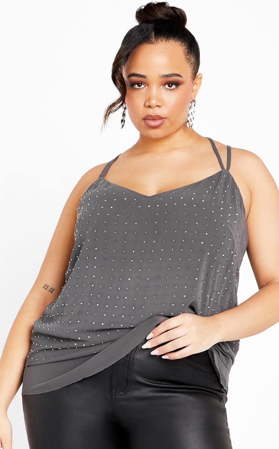 image:imageCity Chic Womens Plus Size Strappy Nail TopNight Sky
