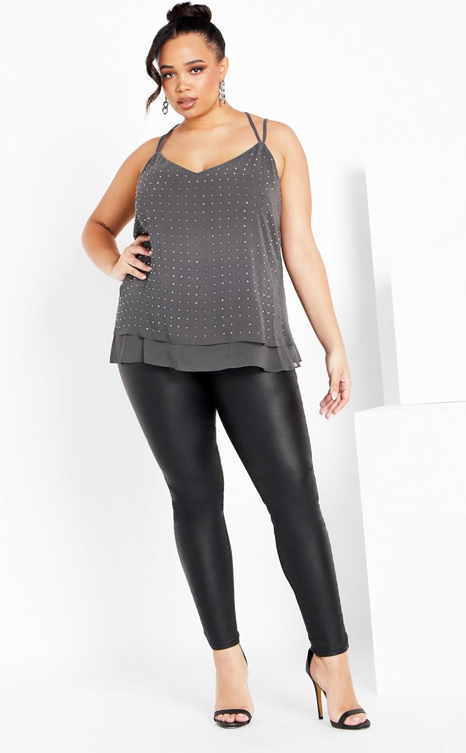 image:imageCity Chic Womens Plus Size Strappy Nail TopNight Sky