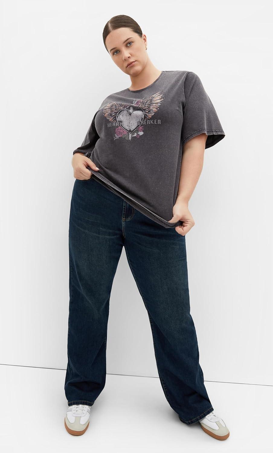 image:imageCity Chic Womens Plus Size Tee KyraBlack Wash