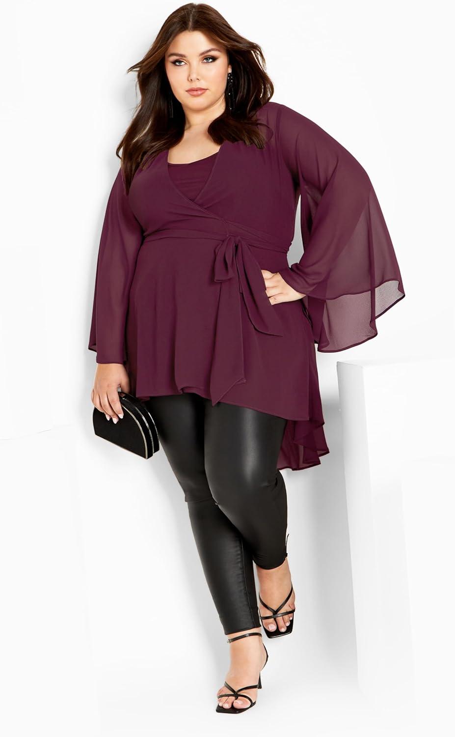 image:imageCity Chic Womens Plus Size Tunic FleetwoodSpiced Plum