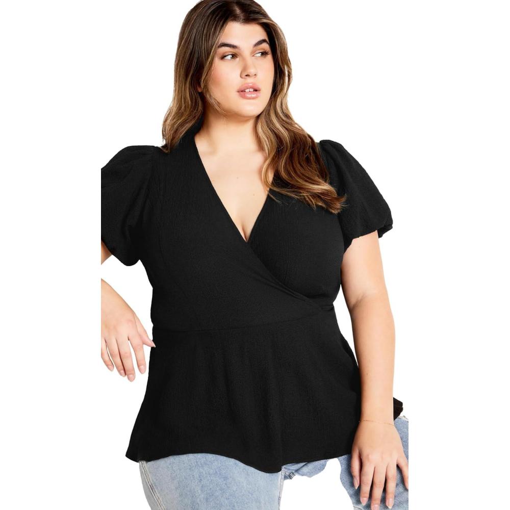 image:imageCity Chic Womens Plus Size Christa TopBlack