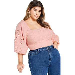 City Chic Plus Size Top(Peachy)
