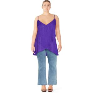 City Chic Women’s Plus Size Cami – Hi Lo Shine Tess(Purple)