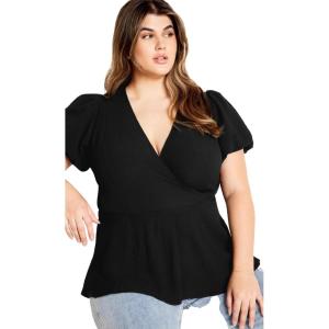 City Chic Women’s Plus Size Christa Top(Black)