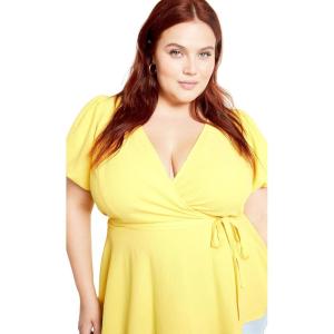 City Chic Women’s Plus Size Christa Top(Buttercup)