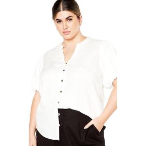 City Chic Women’s Plus Size Georgia Shirt(Ivory)