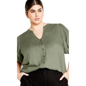 City Chic Women’s Plus Size Georgia Shirt(Olive)