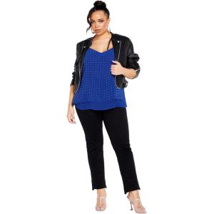 City Chic Women’s Plus Size Strappy Nail Top(Lapis)