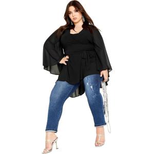 City Chic Women’s Plus Size Tunic – Fleetwood(Black)
