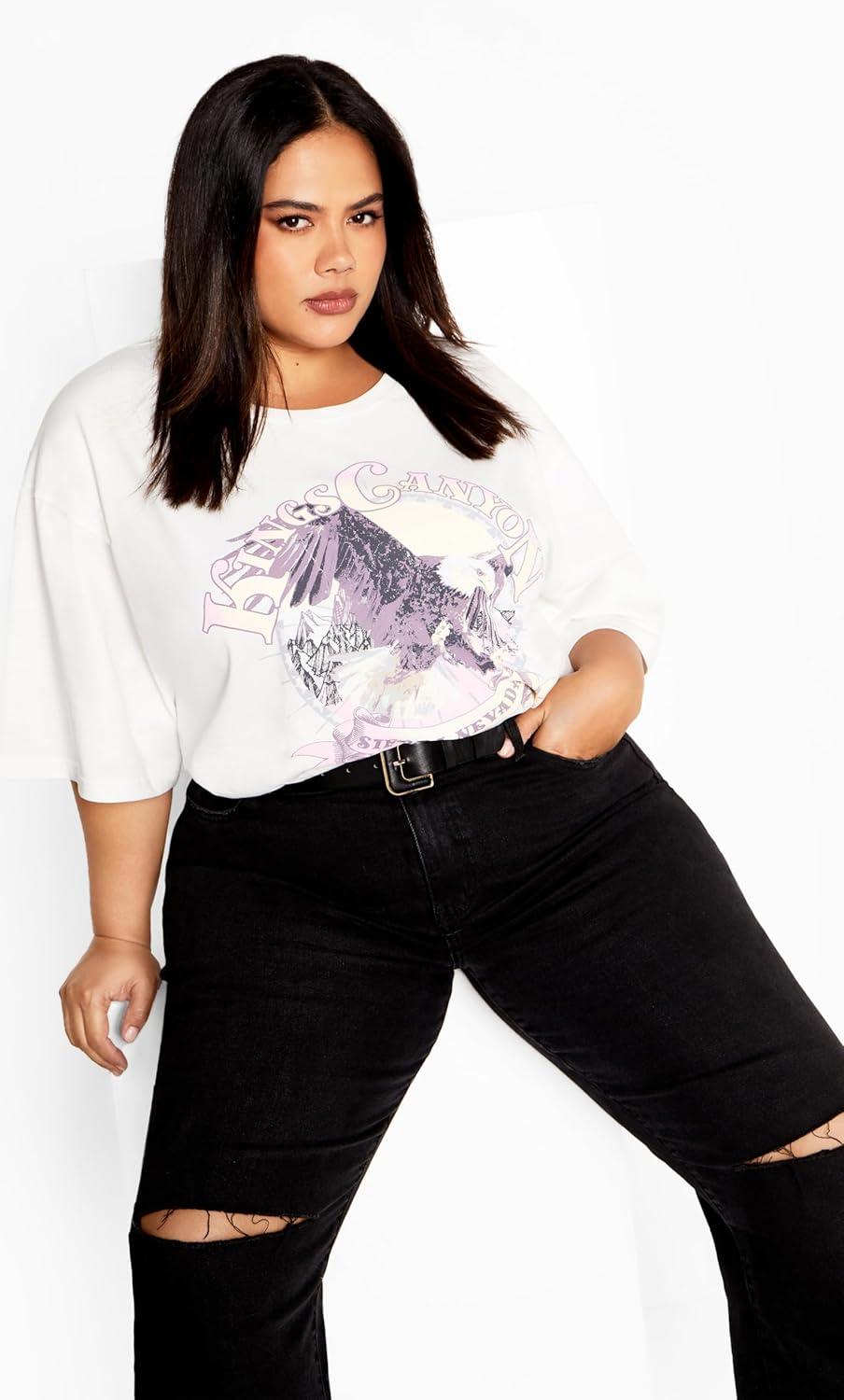 image:imageCITY CHIC Plus Size Tee Oversized Outlaw TeeCloud Kings Canyon