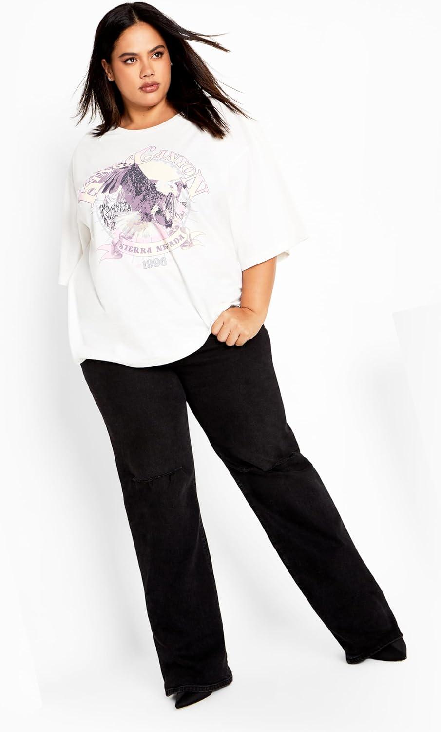 image:imageCITY CHIC Plus Size Tee Oversized Outlaw TeeCloud Kings Canyon
