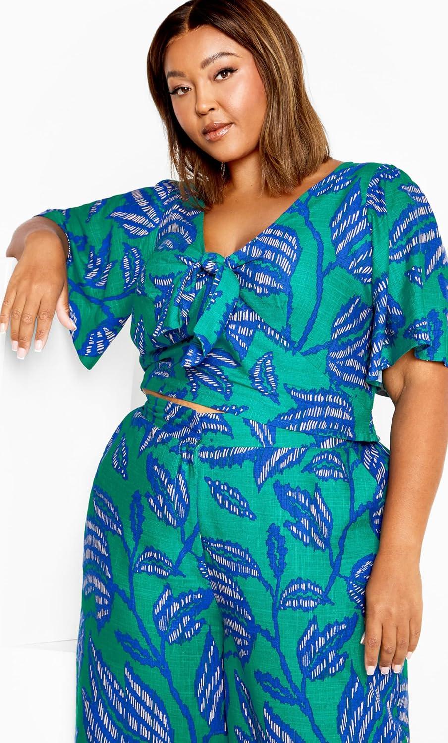 image:imageCITY CHIC Womens Plus Size Escapism Print Top