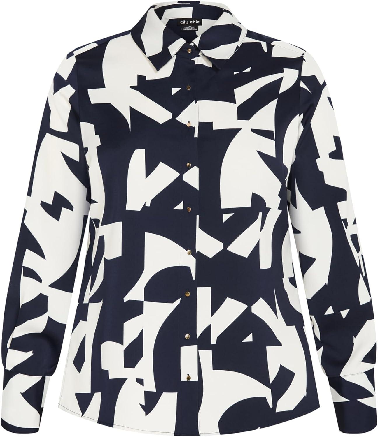 image:imageCity Chic Plus Size Shirt Enya Print ShirtGeo Scarf