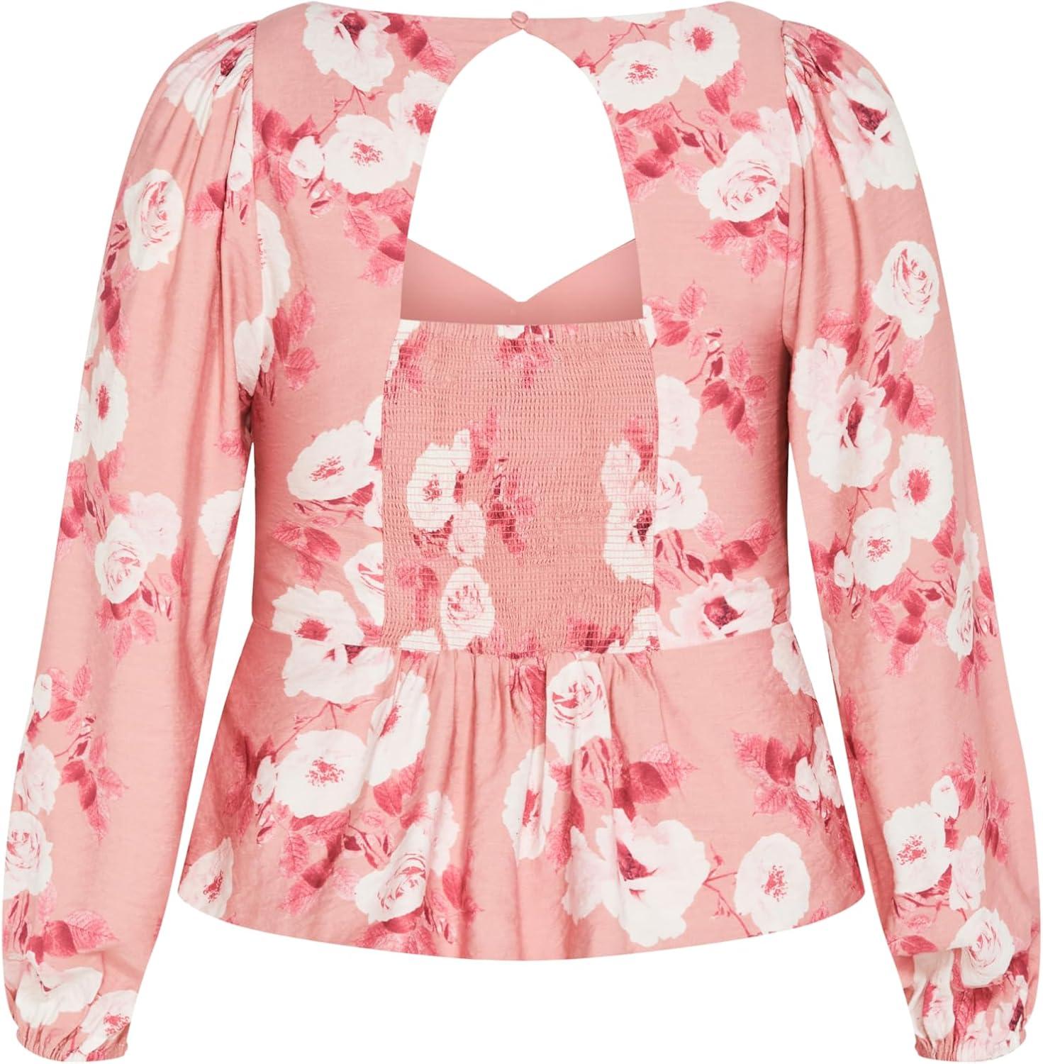 image:imageCity Chic Plus Size Sweet Vintage Rose Adelyn Print TOPVintage Rose