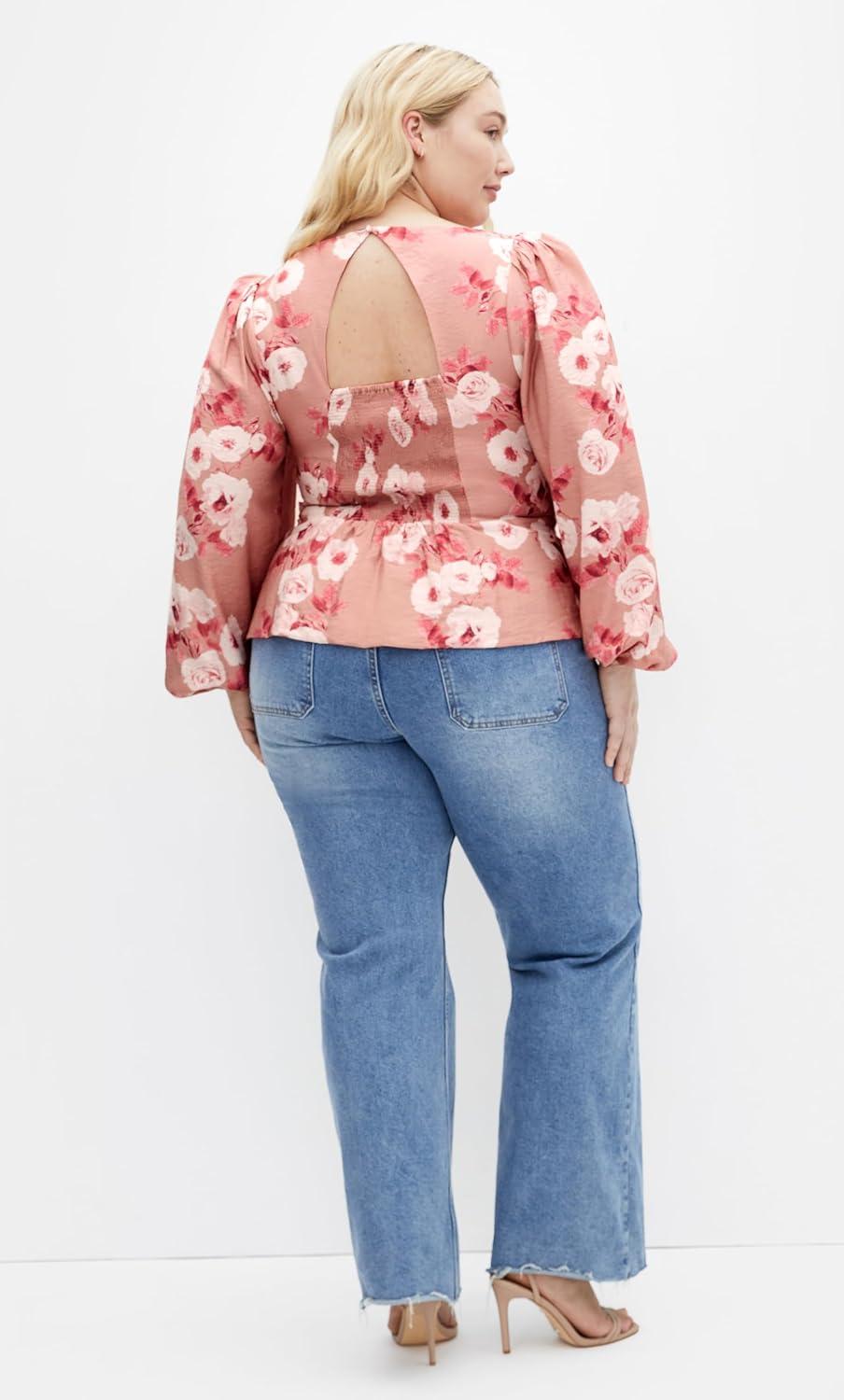 image:imageCity Chic Plus Size Sweet Vintage Rose Adelyn Print TOPVintage Rose