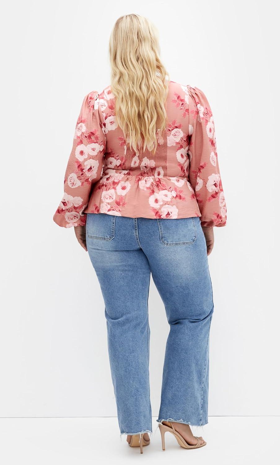 image:imageCity Chic Plus Size Sweet Vintage Rose Adelyn Print TOPVintage Rose