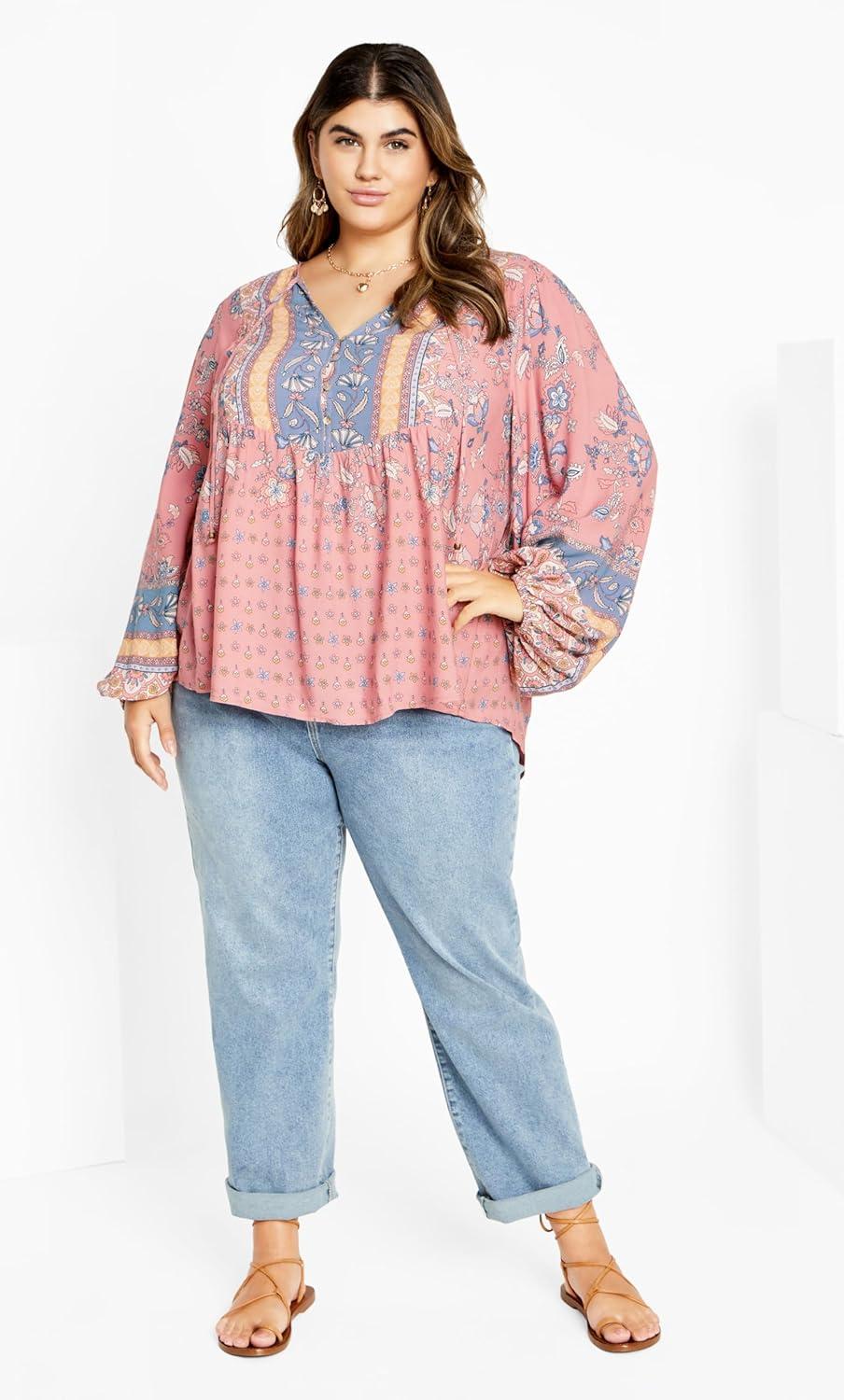 image:imageCity Chic Plus Size Top Angel Falls TopBlush Angel Falls