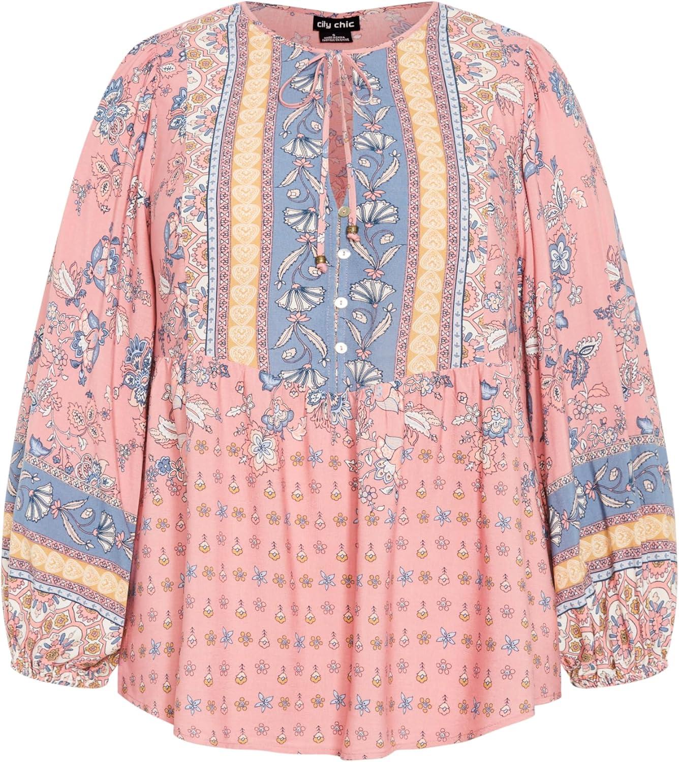 image:imageCity Chic Plus Size Top Angel Falls TopBlush Angel Falls