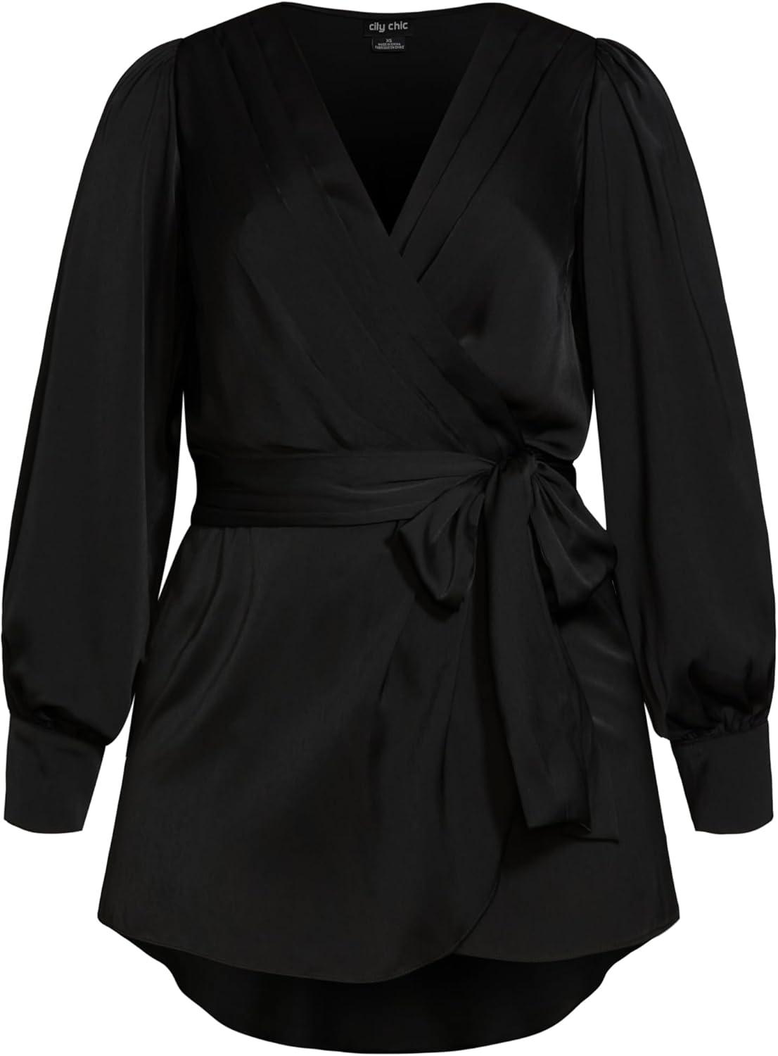 image:imageCity Chic Plus Size Top Opulent Hi Lo TopBlack