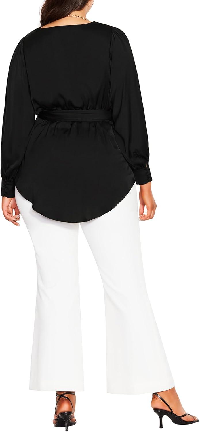 image:imageCity Chic Plus Size Top Opulent Hi Lo TopBlack