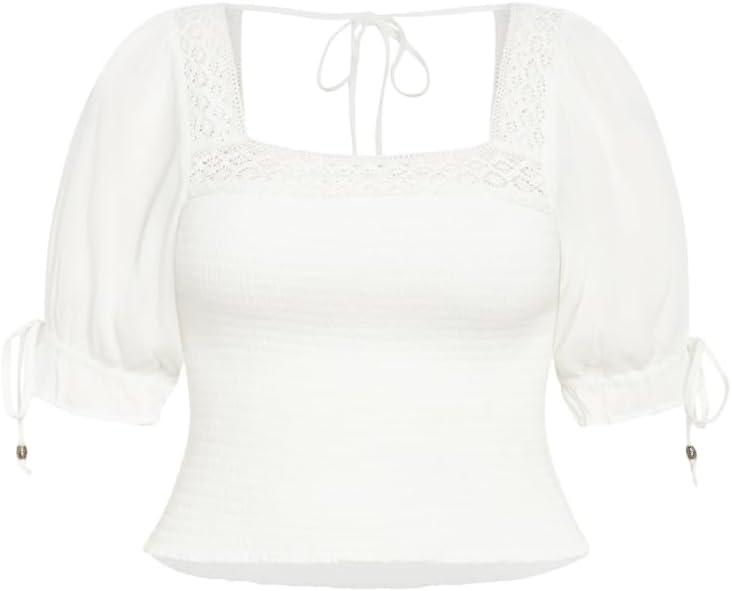 image:imageCity Chic Womens Plus Size Aurora Plain TopIvory