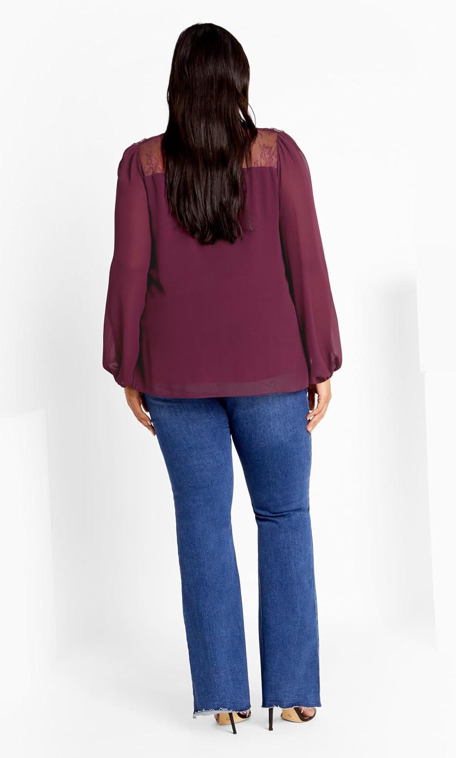 image:imageCity Chic Womens Plus Size Greta TopPlum