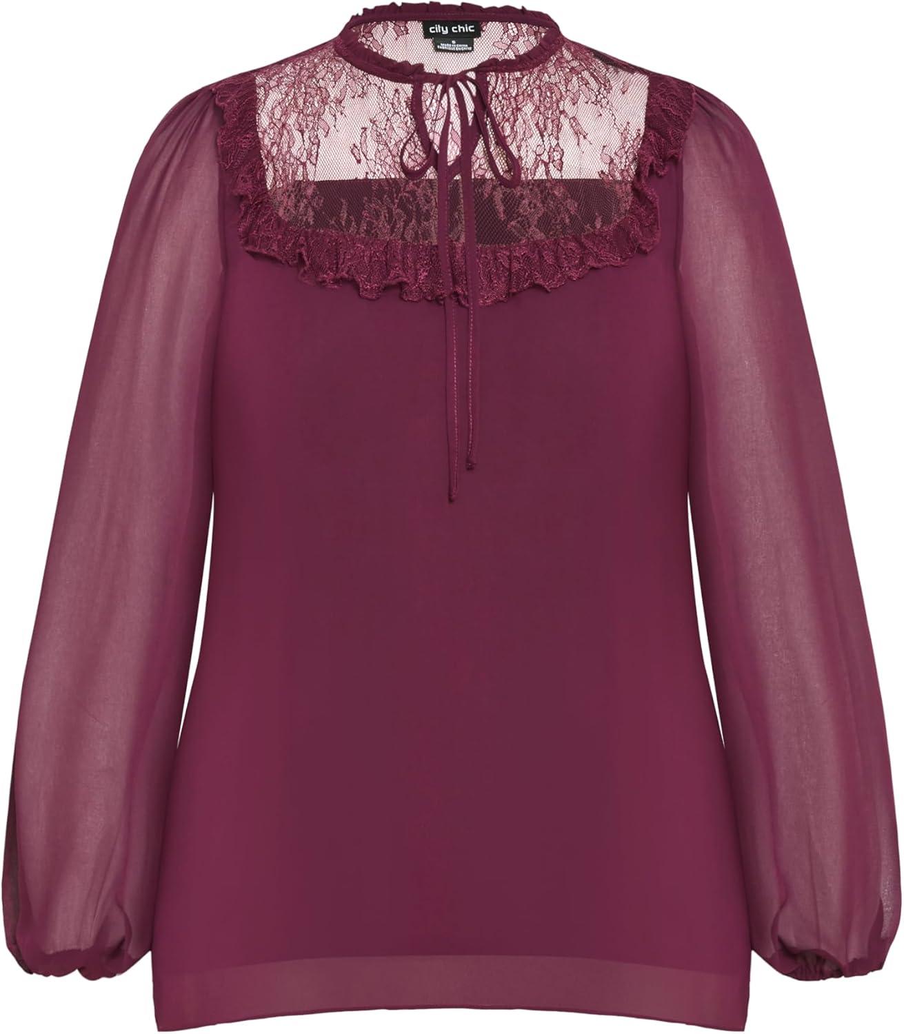 image:imageCity Chic Womens Plus Size Greta TopPlum