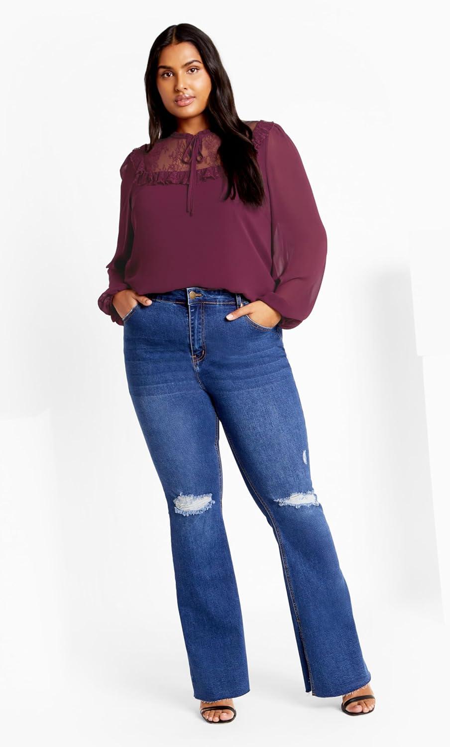 image:imageCity Chic Womens Plus Size Greta TopPlum