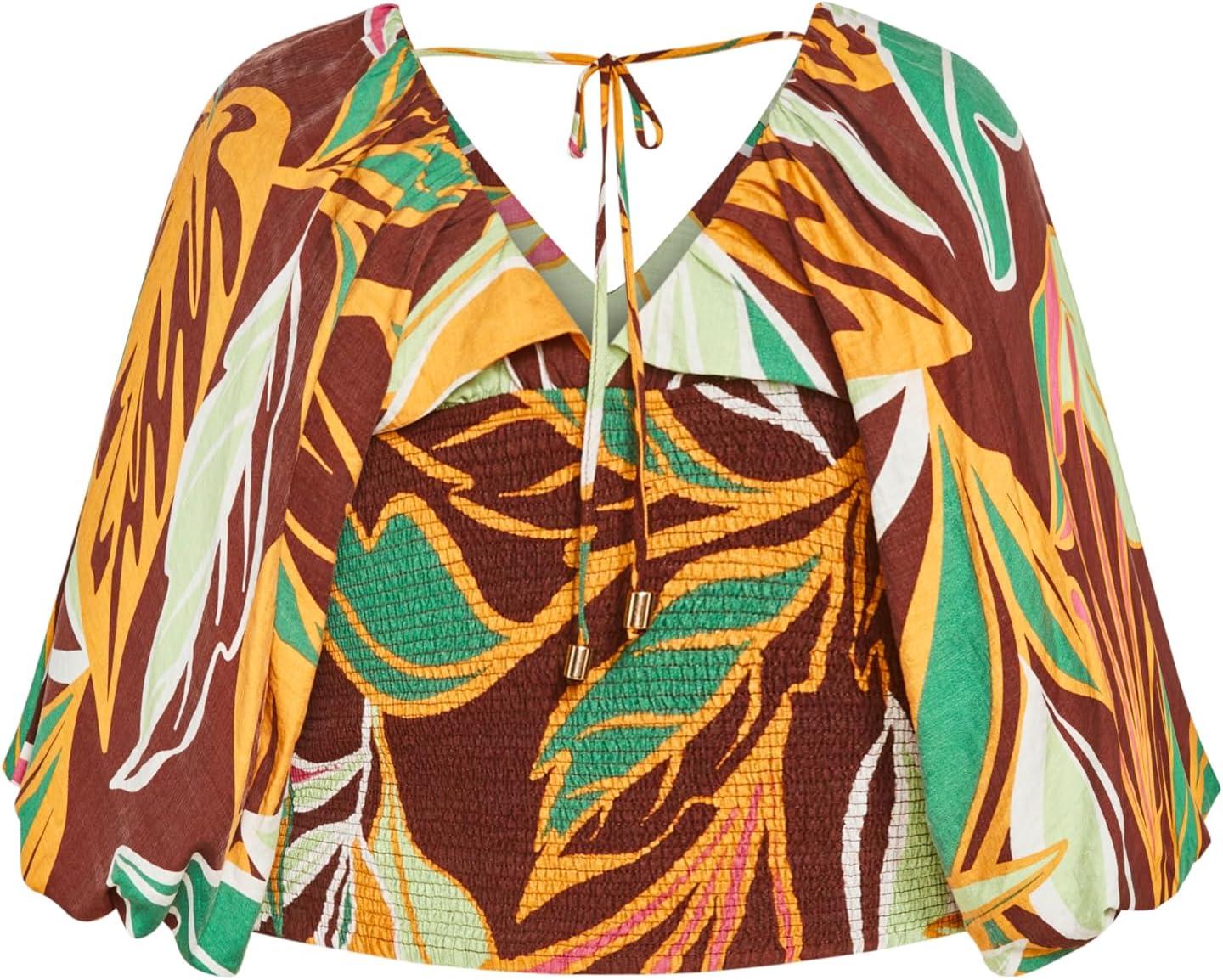 image:imageCity Chic Womens Plus Size Peta Print TopOpulent Foligae