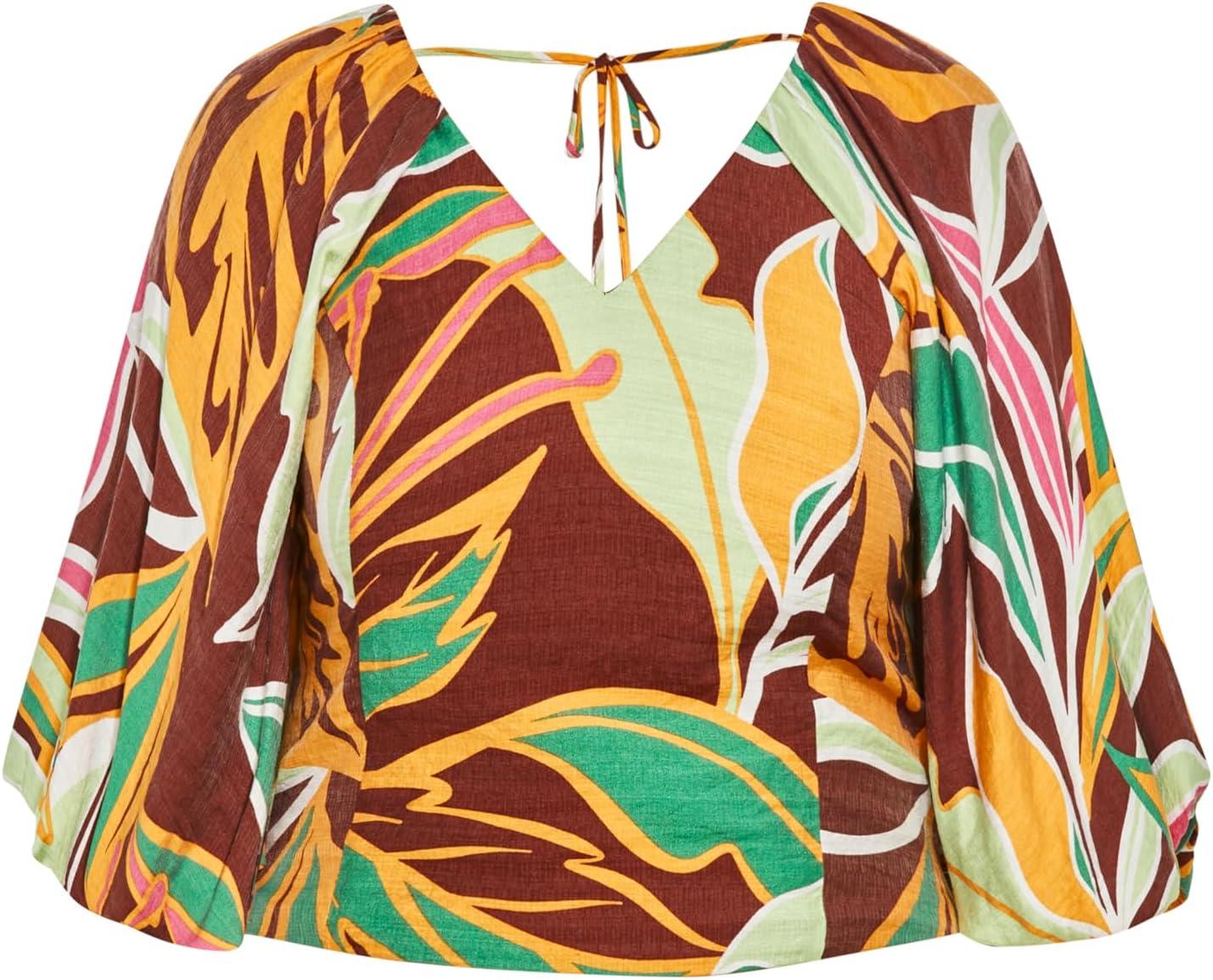 image:imageCity Chic Womens Plus Size Peta Print TopOpulent Foligae