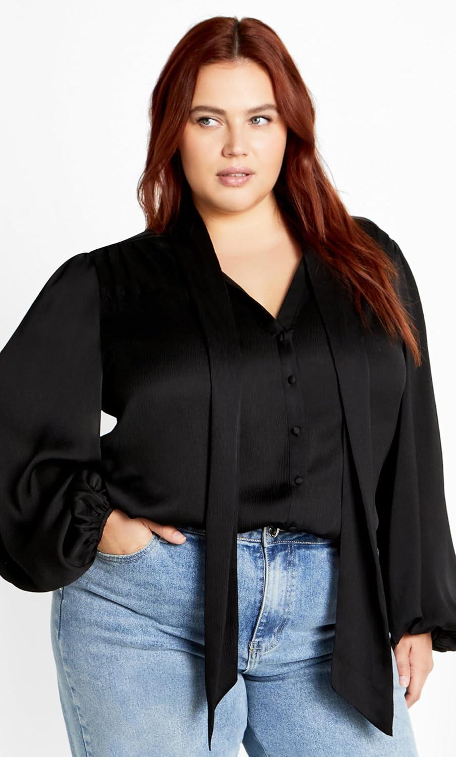 image:imageCity Chic Womens Plus Size Shirt AriaBlack