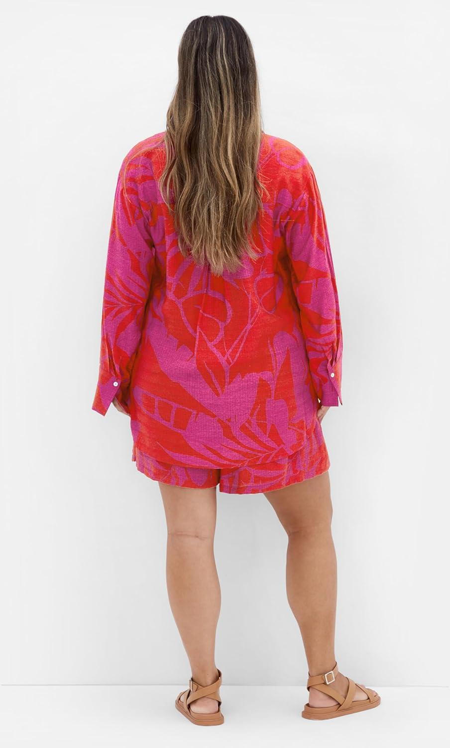 image:imageCity Chic Womens Plus Size Shirt Bella PrintPink Tropicana